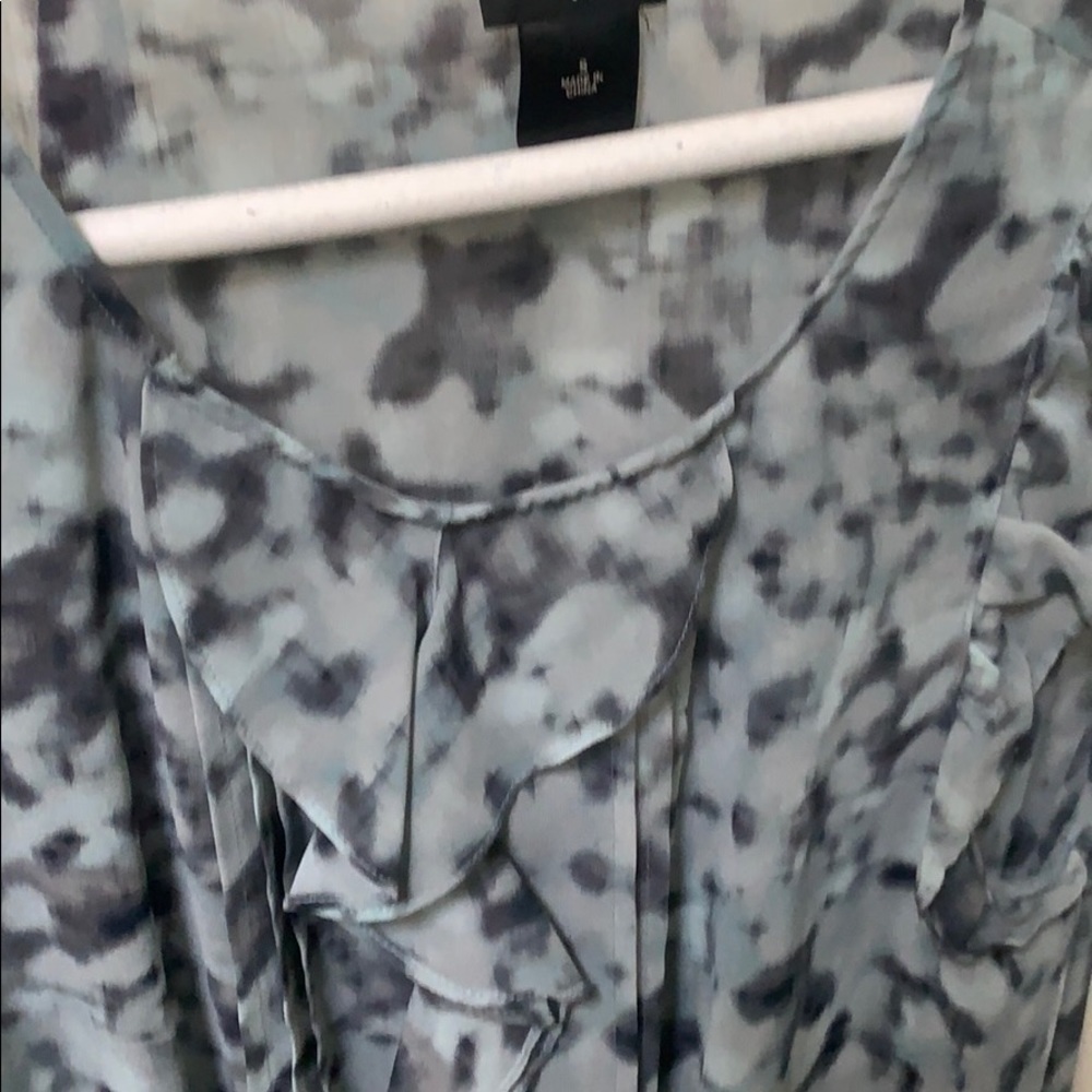 Ann Taylor sheer ruffled blouse.